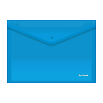 Папка-конверт на кнопке А4 180мкм синяя AKk_04102 Berlingo