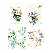 Тетрадь 48 листов А5 клетка "Цветы. Watercolor flowery" матовая ламинация ArtSpace