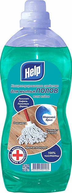 Средство для мытья пола 1л Морской бриз Хелп Россия