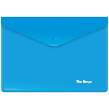 Папка-конверт на кнопке A5+ 180мкм синяя Berlingo