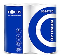 Бумага туалетная 2-слойная Focus Optimum белая 4 рулона в упаковке /14