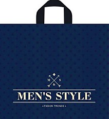 Петлевая ручка пакет 34х40+6см 90мкм Менс стиль синий Тико х50/300