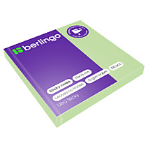 Самоклеящийся блок 75х75мм Berlingo Ultra Sticky 100л пастель, зеленый