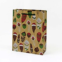 Сумка КРАФТ 15х20х6см ПЕРЫШКИ /12 Китай