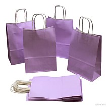 Сумка КРАФТ бумажная ручка 15х21х8см Лиловый /12 960тм
