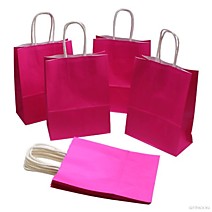 Сумка КРАФТ бумажная ручка 15х21х8см МАЖЕНТА  /12 480тм