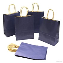 Сумка КРАФТ бумажная ручка 15х21х8см ТЕМНО-СИНИЙ /12 480тм