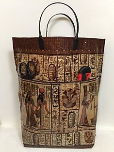 Пакет ПЭ с пластмассовыми ручками 37+10х37+10см ламинация многослойные с карманами Египет 