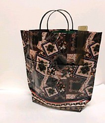 Пакет ПЭ с пластмассовыми ручками 37+10х37+10см ламинация многослойные с карманами Фантазия /10