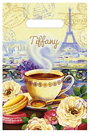 Вырубная неусиленная ручка пакет 20х30см 30мкм Тиффани Интерпак 100/2000