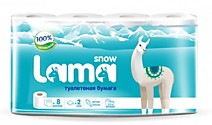 Бумага туалетная 2-слойная Snow Lama 8 рулонов /6