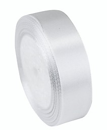 Лента тканная атласная 25мм х 25Y (22,86м) Белая 300тм /5