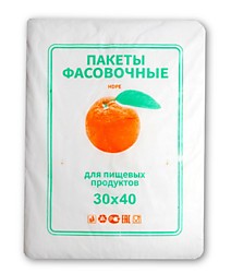 Фасовочный пакет ПНД 30х40см 10мкм Апельсин В /500 Упак / Россия