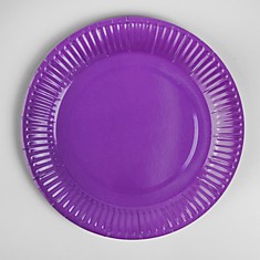 Тарелка бумажная D18см Purple цветная ламинированная 6шт/упак Китай
