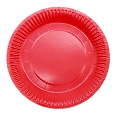 Тарелка бумажная D18см Red цветная ламинированная 6шт/упак Китай
