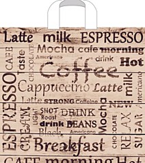 Петлевая ручка пакет 40х36+4см 110мкм Кофе брейк 25/350 Россия