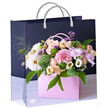 Пакет подарочный 24х26+10см 150мкм из мягкого пластика Цветочный презент Тико /40 Россия