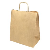 Пакет бумажный 220х120х250мм с кручеными ручками крафт 70гр/м2 /250 