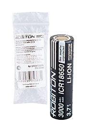 Аккумулятор Li-ion ROBITON LI186NP3000FPK без защиты с плоским контактом PK1