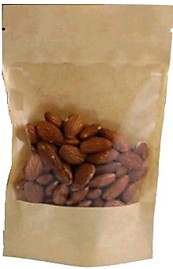 Пакет Дой-пак 120х185 бумажный с ЗИП замком и прозрачным окном 100мм 60гр/м2 /50