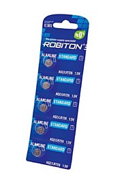 Батарейки Robiton standart R-AG2-0-BL5 0%Hg AG2 LR726 396 LR59 BL5