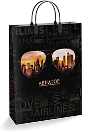 Пакет подарочный 30х40+10см 150мкм из мягкого пластика Авиатор Интерпак /10 Россия