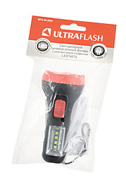 Фонарь ULTRAFLASH LED16014 1LED + 4SMD LED (черно-красный) BL1