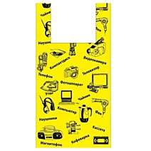 Майка пакет 36+20х56см 12мкм Электроника желтая Артпласт 50/1500