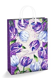 Пакет подарочный 30x40+10см 150мкм из мягкого пластика Фиолетто Интерпак /10 Россия