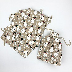 Мешочек Снеговики 10х14см /6