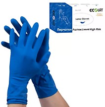 Перчатки латексные неопудренные XL ECOLAT High Risk 16гр /500/25 