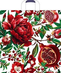 Петлевая ручка пакет ПНД 45x45+3см 60мкм Цветок Граната Артпласт 25/250