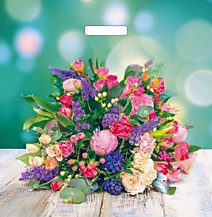 Вырубная усиленная ручка пакет 45x45+3см 65мкм Цветочная композиция Глянцевый Артпласт 50/400