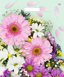 Вырубная усиленная ручка пакет 48х42+3см 90мкм Нежные герберы Статус Глянцевый Тико 50/500