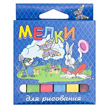 Мелки цветные 6 цветов Школьные /6 Мелки цветные 6 цветов Школьные /6