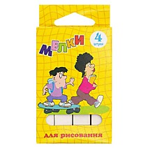 Мелки белые школьные 4шт/уп 10х4х1 см