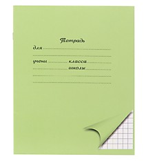 Тетрадь 18 листов клетка мелованный картон, зеленая
