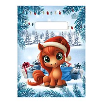 Вырубная неусиленная ручка пакет НГ 19х25см 30мкм Поняшка Тико 100/3000