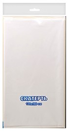 Скатерть ПВД 120см х 160см Белая  Интерпак /50