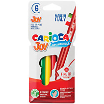 Фломастеры 6 цветов Carioca  Joy смываемые картон европодвес