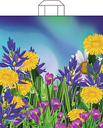 Петлевая ручка пакет 40х43+3см 70мкм фото Полевые цветы ДПА 