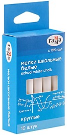 Мелки школьные белые 6 штук Гамма белые мягкие круглые /10