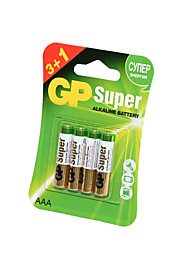 Батарейки GP Super GP24A3/1-2CR4 LR03 3+1шт BL4 /40