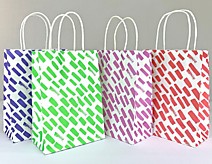 Сумка КРАФТ бумажная ручка 25х31х11см Мазки /12 Китай