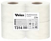 Бумага туалетная 2-слойная белая Veiro Professional Premium T314 4рул Россия
