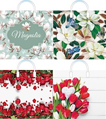 Пакет ПЭ с пластмассовыми ручками 38х34+3см 90мкм Композиция ассорти Артпласт /200 Россия