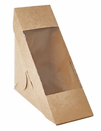 Упаковка для сэндвичей 125х125х40мм ECO Sandwich 40 С окном цвет Крафт DoECO /500