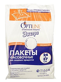 Фасовочный пакет ПНД 24х37см 12мкм Optiline Экстра евроупаковка 7000/500 Россия