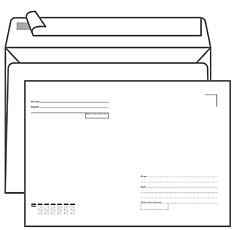 Конверт С4 229мм х 324мм с подсказом без окна отрывная лента Россия