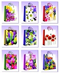Пакет подарочный 14х20х7см ламинированный Цветы ассорти 20/480